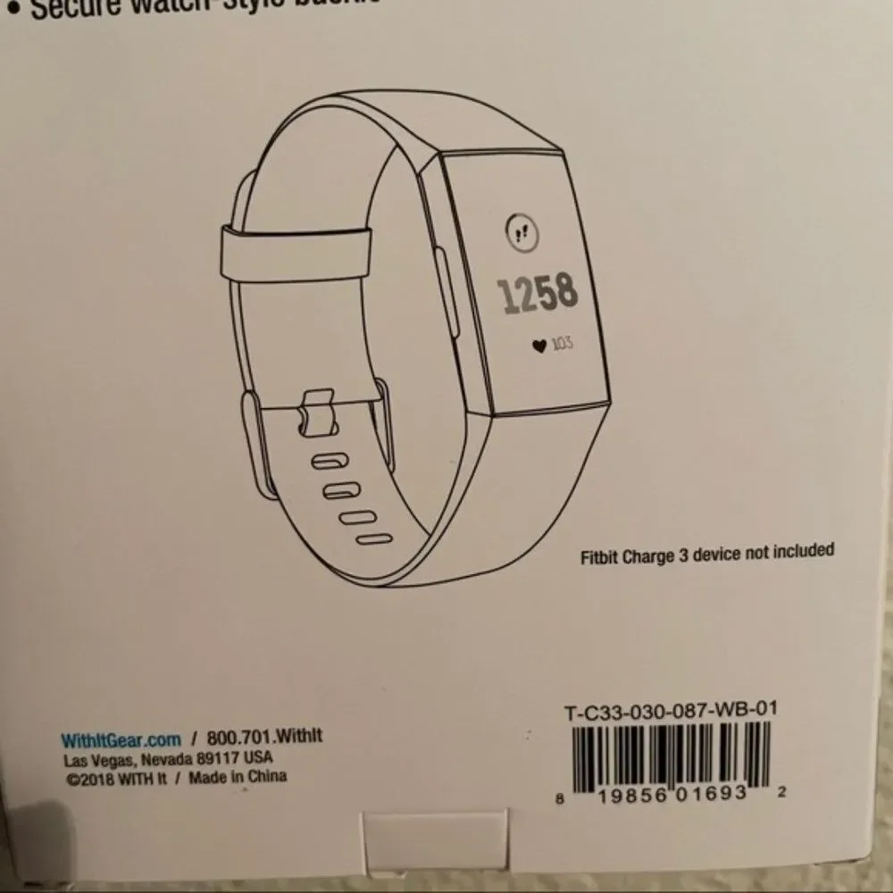 WITHit 3 pack silicone Band for FITBIT charge 3